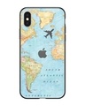 Shop Fly Around The World Premium Glass Case for Apple iPhone XS (Shock Proof, Scratch Resistant)-Front