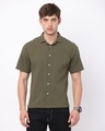 Shop Men's Green Slim Fit Shirt-Front