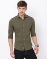 Shop Men's Green Slim Fit Shirt-Design