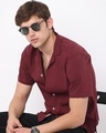 Shop Men's Maroon Slim Fit Shirt