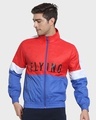 Shop Flying Red Color Block Windcheater-Front