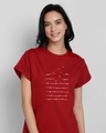 Shop Flying Wire Printed Boyfriend T-Shirt Bold Red-Front