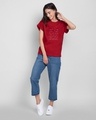 Shop Flying Wire Printed Boyfriend T-Shirt Bold Red-Design