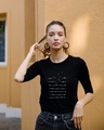Shop Flying Wire Round Neck Sleeve T-Shirt Black-Front