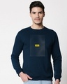 Shop Focus Abstract Fleece Sweatshirt Navy Blue-Full