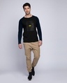 Shop Focus Abstract Full Sleeve Raglan T-Shirt Navy Blue-Black-Design