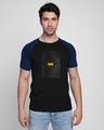 Shop Focus Abstract Half Sleeve Raglan T-Shirt Navy Blue-Black-Front