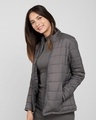 Shop Fog Grey Plain Puffer Jacket-Design