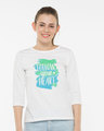 Shop Follow Your Heart Round Neck 3/4th Sleeve T-Shirt-Front
