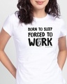 Shop Forced To Work Half Sleeve Printed T-Shirt White (TJL)-Front