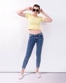 Shop Women Blue Solid Skinny Fit Jeans-Front
