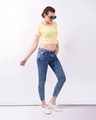 Shop Women Blue Solid Skinny Fit Jeans-Full
