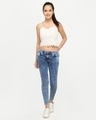 Shop Women Blue Solid Skinny Fit Jeans