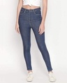 Shop Women Blue Solid Skinny Fit Jeans-Front