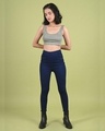 Shop Women Blue Solid Skinny Fit Jeggings-Front