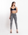 Shop Women Grey Solid Skinny Fit Jeans-Front