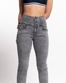 Shop Women Grey Solid Skinny Fit Jeans-Full