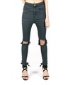 Shop Women Grey Solid Skinny Fit Jeans-Front