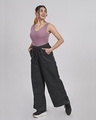 Shop Women Grey Solid Straight Fit Casual Pants-Design