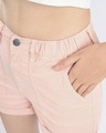 Shop Women Pink Solid Slim Fit Shorts