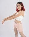 Shop Women Pink Solid Slim Fit Shorts