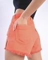 Shop Women Red Solid Slim Fit Shorts-Design