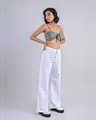 Shop Women White Solid Flared Jeans-Design
