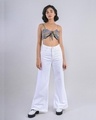 Shop Women White Solid Flared Jeans