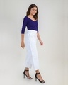 Shop Women White Solid Loose Comfort Fit Casual Pants-Design