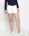 Shop Women White Solid Regular Fit Shorts-Full