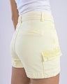Shop Women Yellow Solid Slim Fit Shorts-Design