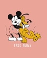 Shop Free Hugs- Mickey Round Neck 3/4th Sleeve T-Shirt (DL)-Full