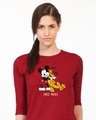 Shop Free Hugs- Mickey Round Neck 3/4th Sleeve T-Shirt (DL)-Front