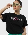 Shop Women's Black Free India Typography Boyfriend T-shirt-Front