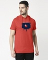 Shop Free Spirit Imposter Half Sleeve Hoodie T-Shirt-Front