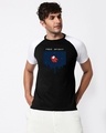 Shop Free Sprit Imposter Half Sleeve Raglan T-Shirt Black-White-Front