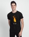 Shop Freedom Feather Half Sleeve T-Shirt Black-Front