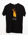 Shop Freedom Feather Half Sleeve T-Shirt Black-Full