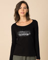 Shop Freedom Splatter Scoop Neck Full Sleeve T-Shirt-Front