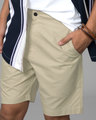Shop French Beige Lightweight Slim Oxford Shorts