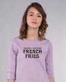 Shop French Fries Round Neck 3/4th Sleeve T-Shirt-Front