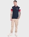 Shop Men's Navy Blue Cut & Sew T-shirt-Full