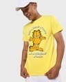 Shop Men's Yellow Friday Garfield Graphic Printed T-shirt-Front