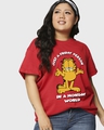 Shop Women's Red Friday Garfield Graphic Printed Plus Size Boyfriend T-shirt-Front
