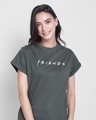 Shop Friends Logo Boyfriend T-Shirt (FRL)-Front