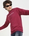 Shop Men's Plum Red Friends Logo Typography Sweater-Front