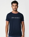 Shop Friends logo (FRL) Varsity Half Sleeve T-Shirt-Front