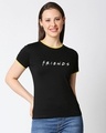 Shop Friends logo Half Sleeve Printed Rib T-Shirt (FRL)-Front