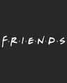 Shop Men's Black Friends Logo Typography Plus Size Hoodie-Full