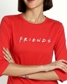 Shop Friends logo Round Neck 3/4 Sleeve T-Shirt (FRL)-Front